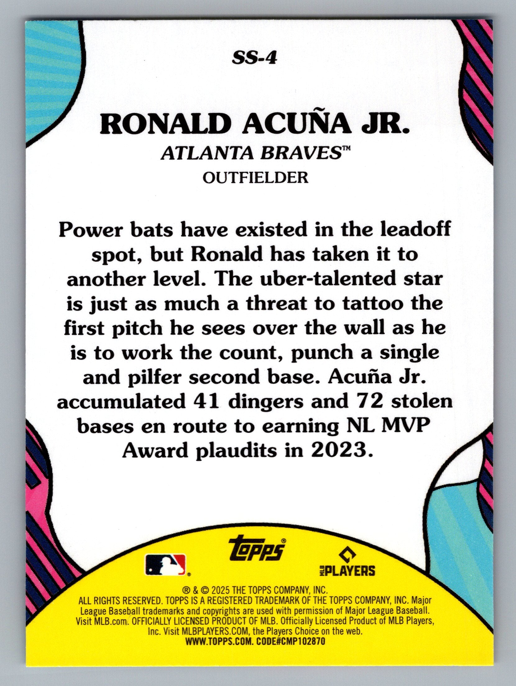 2025 Topps #SS-4 Ronald Acuña Jr. Summer Superstars